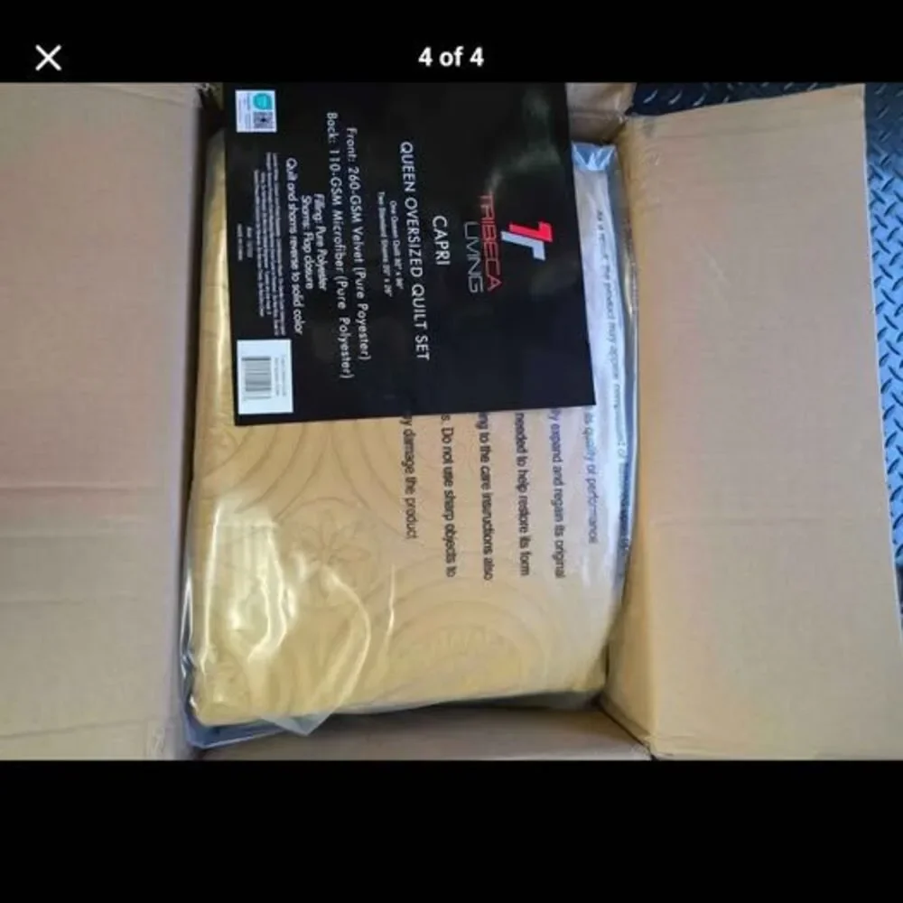 Tribeca Living Capri Queen Oversized Quilt Set with 2 Shams - New